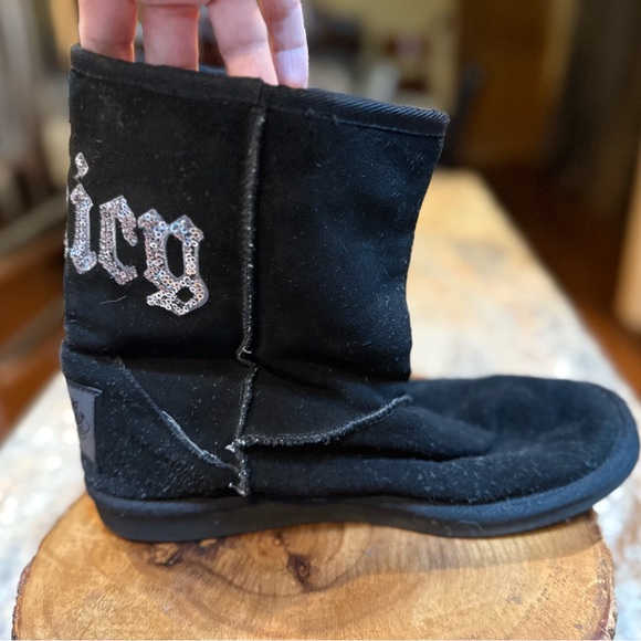 Juicy Couture black boots with sequin embellishments. Faux animal fur insideEUC - Picture 8 of 10